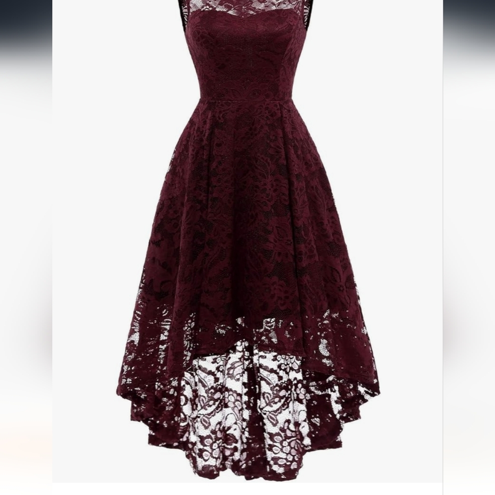 Burgundy Lace Dress, size M